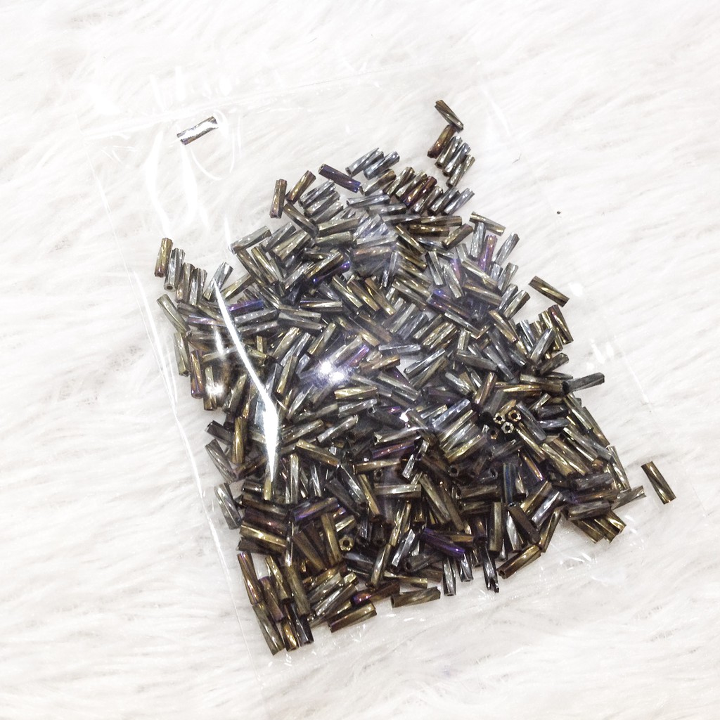 Hạt cườm xoắn gãy ông trúc nhật xoắn kết áo nhiều màu gói 10gr