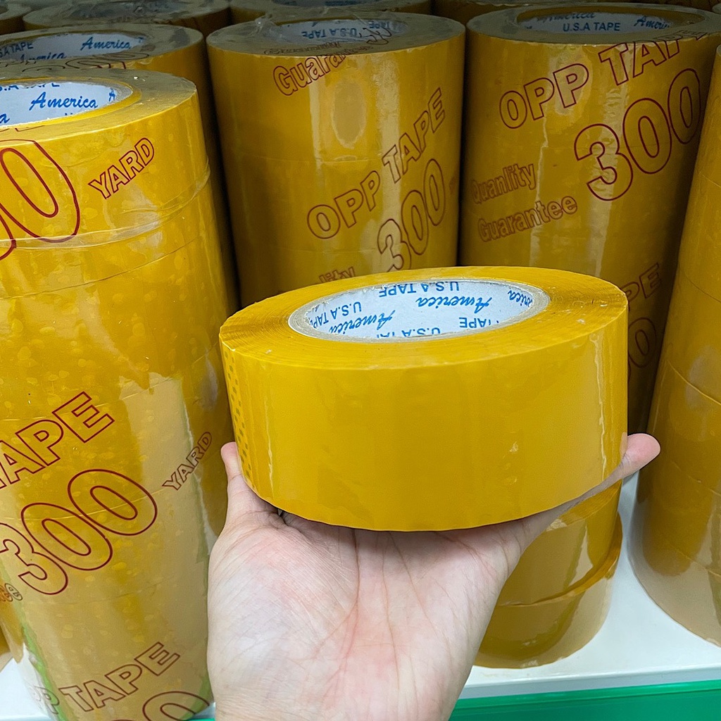 [Cây 6 cuộn] Băng Keo Trong/ Đục 200 Yard - 300 Yard Đóng Gói Dán Hàng (BIBISTORE)