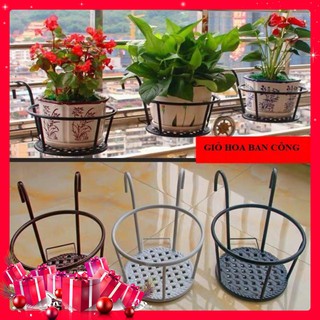 ( Tự Chọn Màu ) Giỏ Sắt Treo Chậu Hoa Ban Công Hàng Loại 1