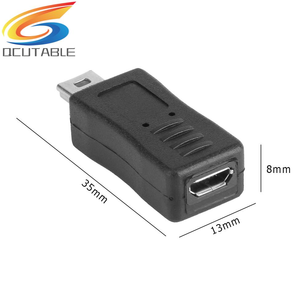Đầu Chuyển Đổi Mini USB 5Pin Đực Sang Micro USB Cái Hình Chữ T V3 Sang V8