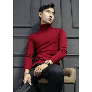 Áo len cổ lọ nam nữ, Áo thun len cổ lọ nam nữ Facioshop  TD12