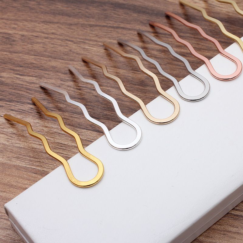 cán trâm đúc chữ U sóng cong 75*15mm nguyên liệu làm trang sức handmade, trâm cổ trang, cosplay