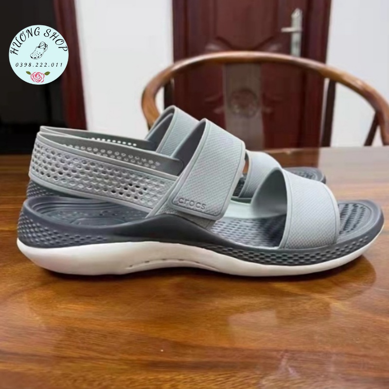 Sandal Literide 360 clog màu ghi đậm êm, mềm, nhẹ cho nữ