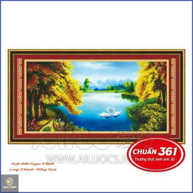 Tranh thêu chữ thập HỒ THIÊN NGA (53325)99×54 cm chưa thêu.