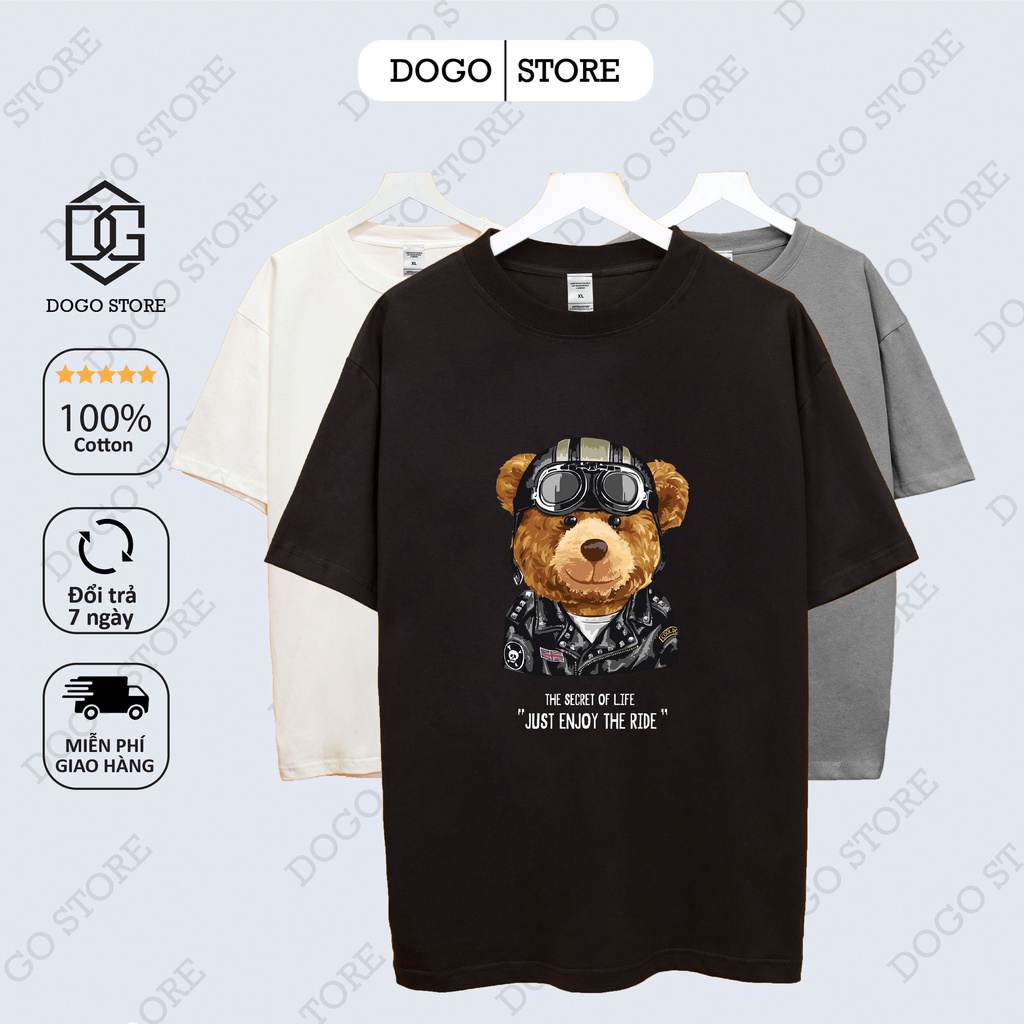 Áo thun GẤU PHI CÔNG Dogo Store , Áo thun unisex nam nữ form rộng oversize chất liệu 100% Cotton