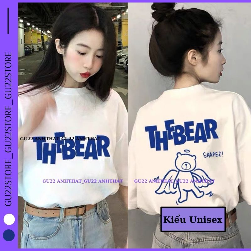 Áo thun tay lỡ THEBEAR cotton áo phông form rộng Hot 2022