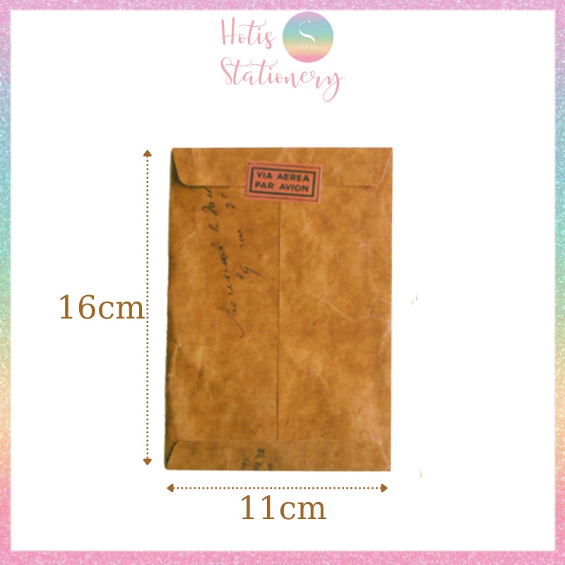[HOTIS] Phong bì, bìa thư giấy kraft nâu cổ điển vintage 16x11cm EN001