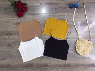 Áo dây trơn mảnh croptop