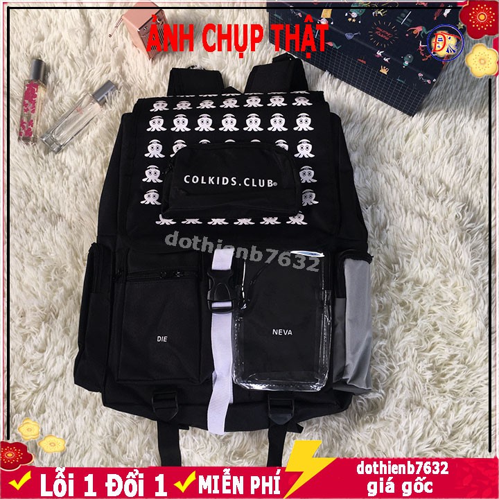 Balo COL.KIDS BACKPACK SS5 ⚡️𝗙𝗥𝗘𝗘𝗦𝗛𝗜𝗣⚡️ Unisex IN HÌNH  BẠCH TUỘC Ba Lô Laptop thời trang nam nữ phong cách dễ thương