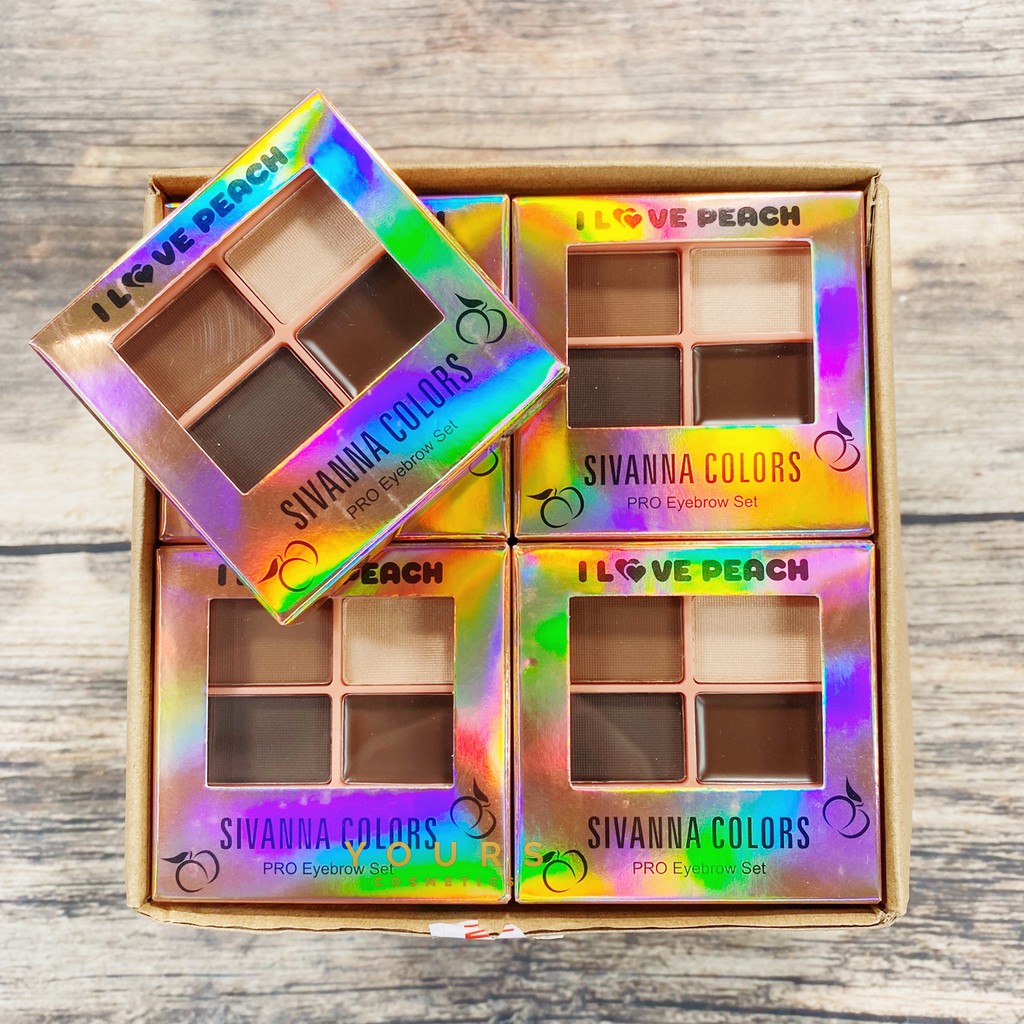 [Auth Thái] Set Bột Tán Mày Tông Nâu Đen Sivanna Pro Eyebrow Set HF3020 No.01 4 Ô | BigBuy360 - bigbuy360.vn