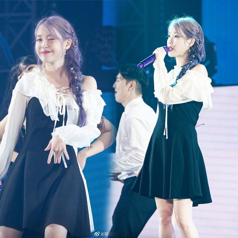 Đầm IU Đen Dáng Chữ A Phối Voan Ulzzang Order Kèm Có Ảnh Thật
