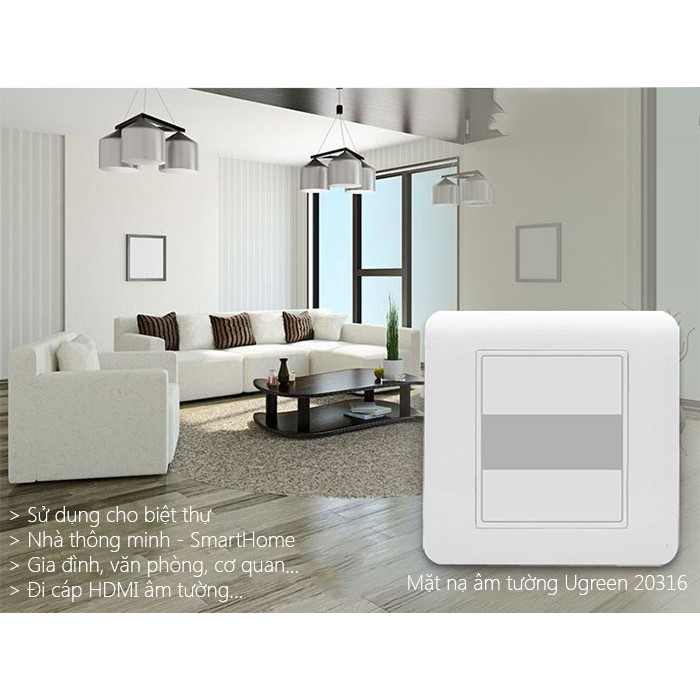 Mặt Nạ Âm Tường Vuông Cao Cấp Ugreen 20316 - Hàng Chính Hãng