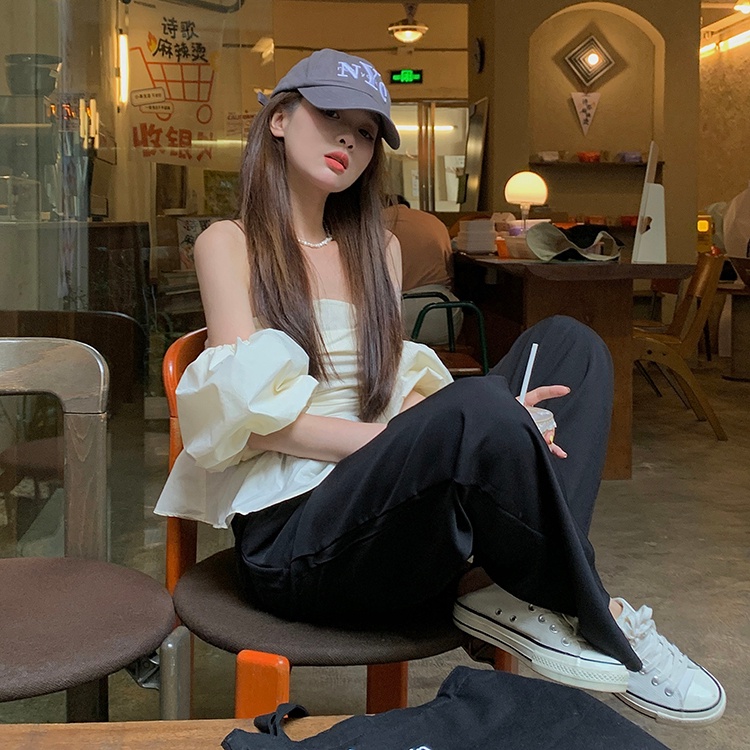 SUXI Quần ống rộng Lưng Cao Co Giãn Thời Trang Mùa Hè Cho Nữ