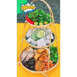 Xả hàng Mẹt tre tầng hình tròn mây tre đan