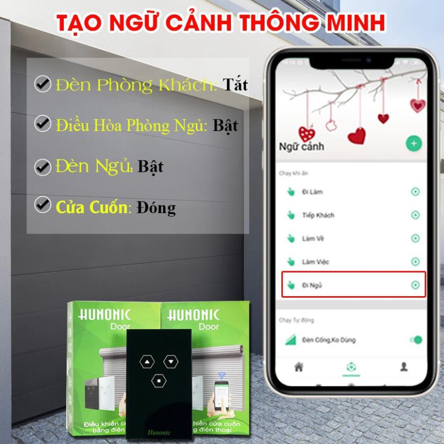 Công Tắc Cửa Cuốn Thông Minh Hunonic Door Điều Khiển Từ Xa Bằng Điện Thoại, Bảo Hành 12 Tháng 1 Đổi 1