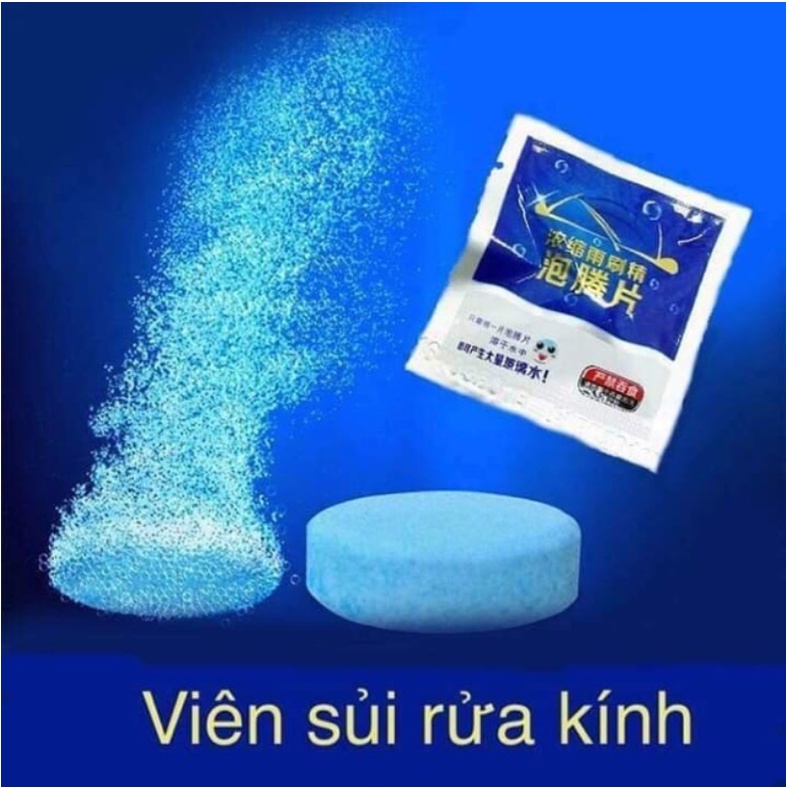 Viên sủi rửa kính ô tô - 1 Viên - tẩy sạch kính, tạo hiệu ứng lá sen.