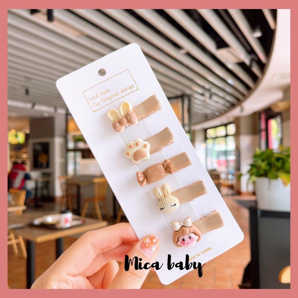 Set kẹp tóc cho bé gái gắn hình thú siêu dễ thương kt34 Mica Baby