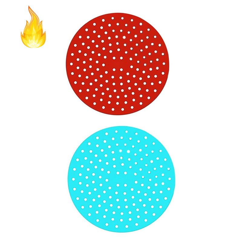 2 tấm lót nồi chiên không dầu bằng silicone 9inch không dính có thể tái sử dụng