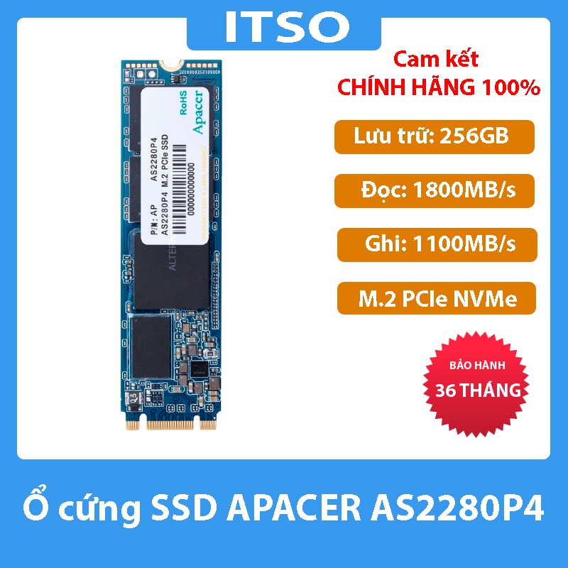 Ổ cứng SSD Apacer 256GB AS2280P4 M.2 PCIe NVme Gen 3X4