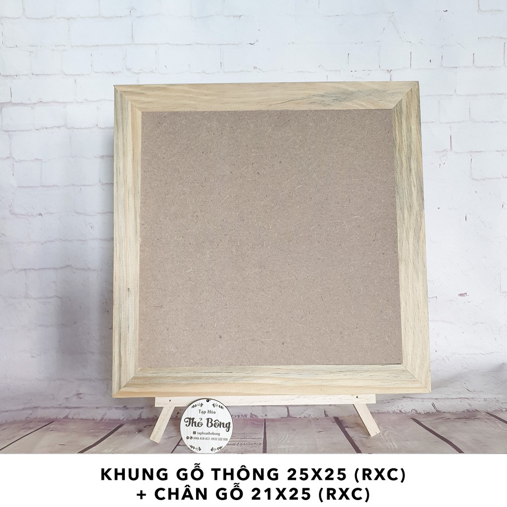 Khung gỗ thông 3d KO CÓ KÍNH có nhiều size (chân + khung bán riêng lẻ)