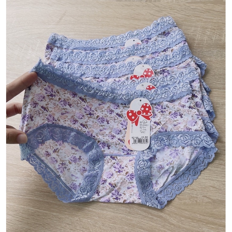 Quần lót Nữ Su Hoa điều hoà phối ren Rất mát , Quần lót Thun Lạnh viền ren Dễ thương