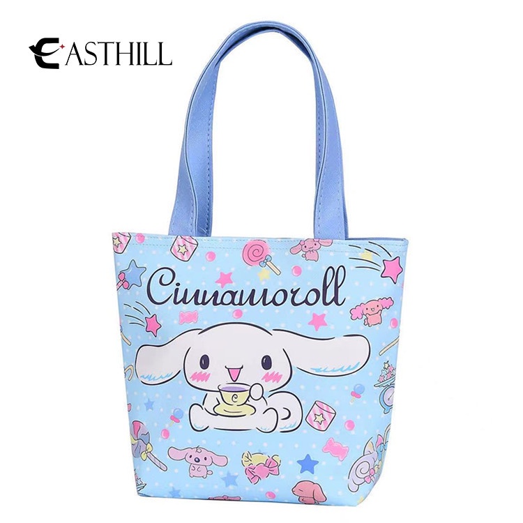 Túi Da PU Đựng Hộp Cơm Trưa Di Động Họa Tiết Hoạt Hình Kuromi My Melody Cinnamoroll Dễ Thương