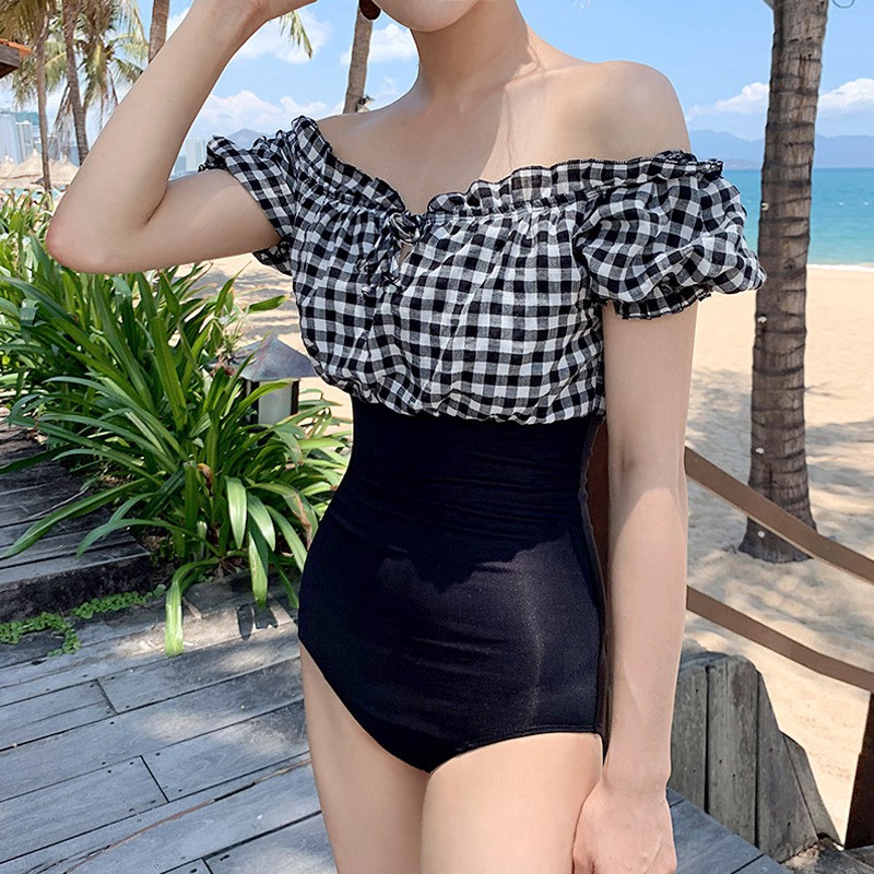 Bikini đi biển cao cấp 1 mảnh Black and White | BigBuy360 - bigbuy360.vn