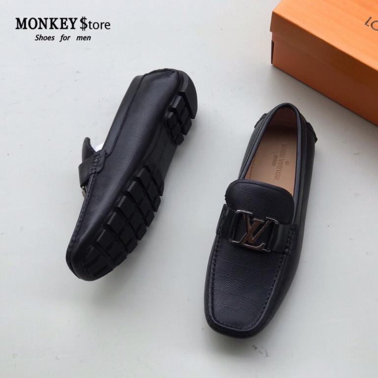 sale 12-12 Giày lười, giày mọi Da bò Lv caro - Bảo hành 12 tháng (GLLV05 - Ảnh và video trên tay )