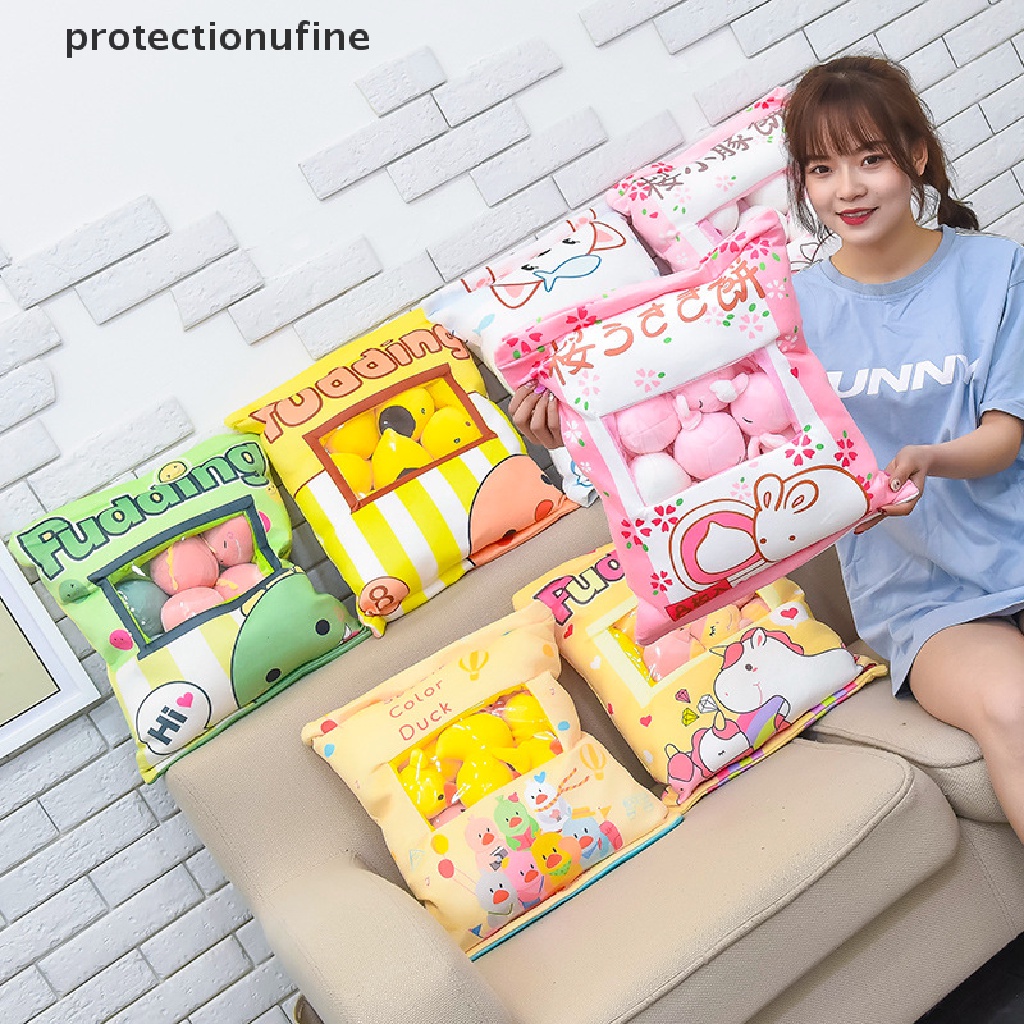 Gối Nhồi Bông Mềm Mại Hình Túi Bánh Pudding / Mèo / Khủng Long Đáng Yêu PR3VN