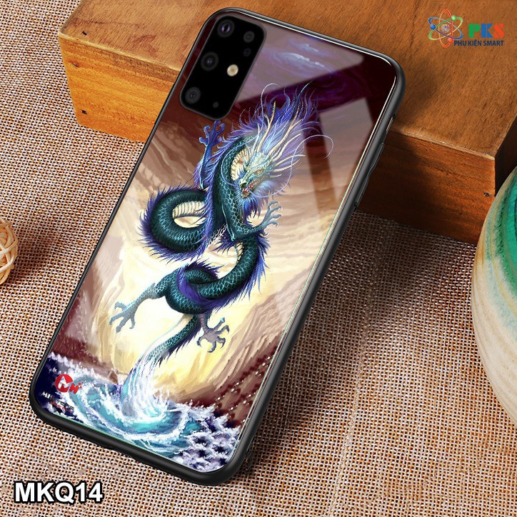Ốp lưng Samsung Galaxy A51 in 3D hình rồng mặt lưng kính sáng bóng