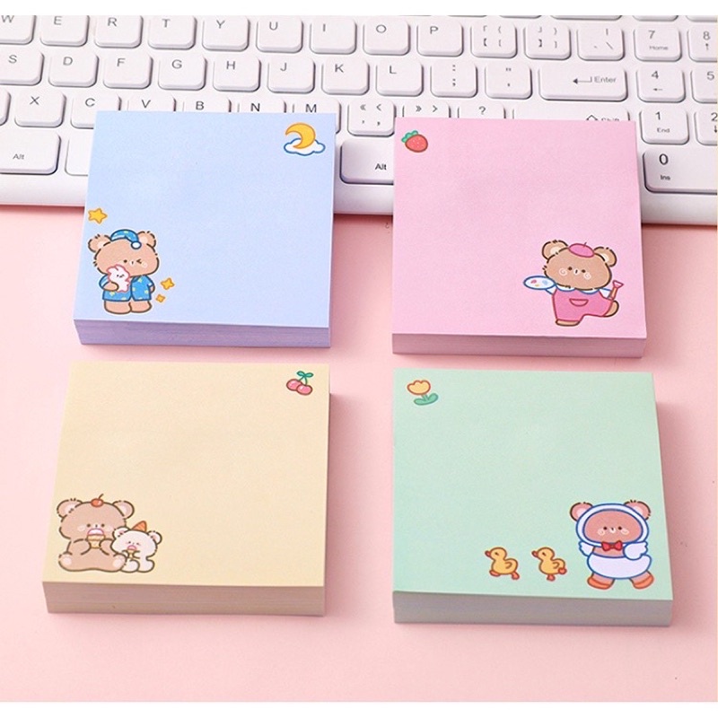 Set 80 miếng giấy note ghi chú hình gấu cute