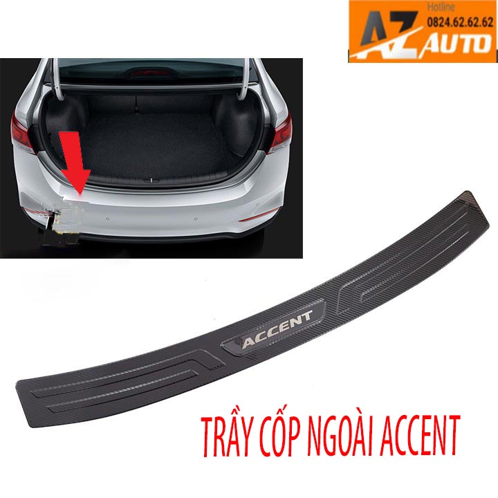Ốp bậc cửa , ốp chống trầy cốp Accent 2018- 2022 carbon cao cấp ( Tặng thêm băng dính 3M)