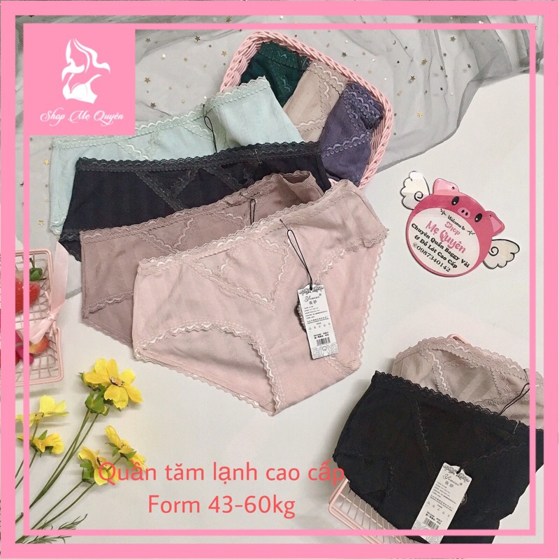 Quần lót tăm lạnh thông hơi viền ren Sexy, chất mềm mại nhẹ như bông