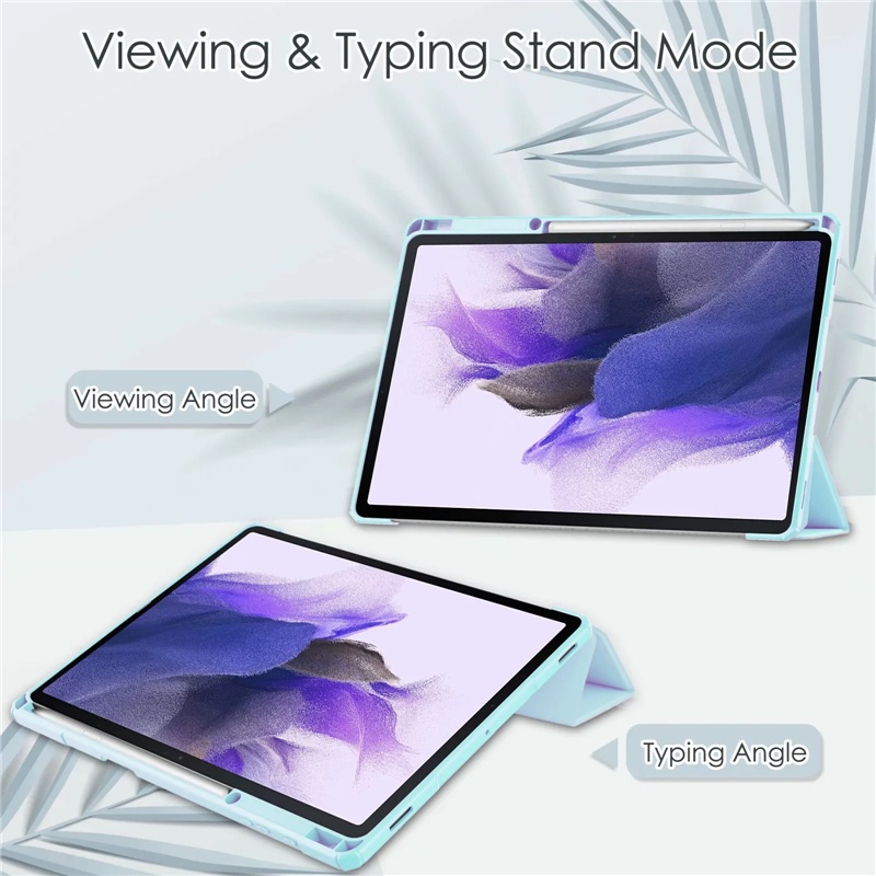 Ốp Máy Tính Bảng Tpu Acrylic Gập Ba Tự Động Thông Minh Cho Samsung Galaxy Tab S7 Fe 2021 12.4inch Samsung Tab S7 Lite Sm-T730 T736
