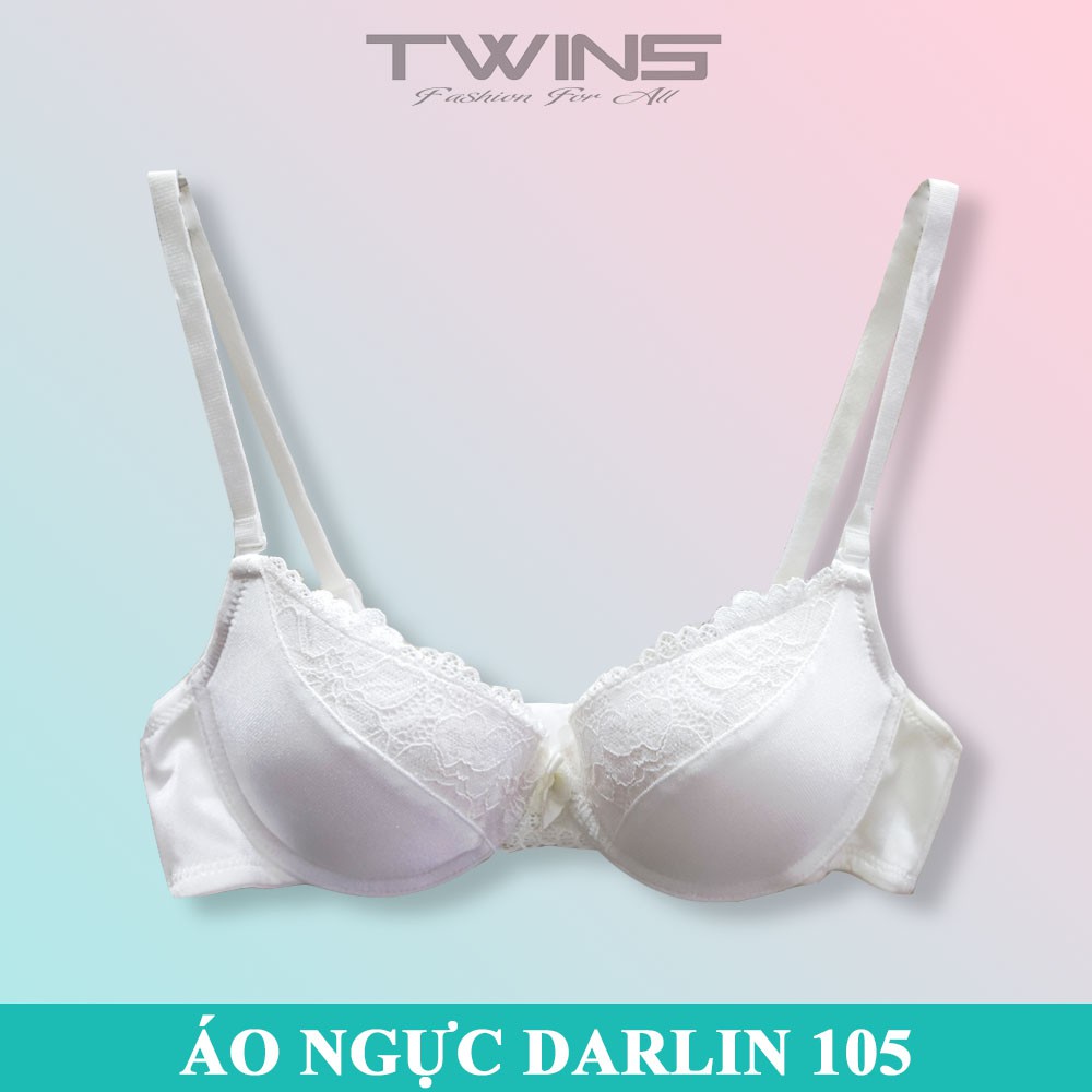 Áo lót nữ ren nâng ngực Darlin 105 mút cotton dày mềm mịn có gọng cúp xéo size 32-34-36-38