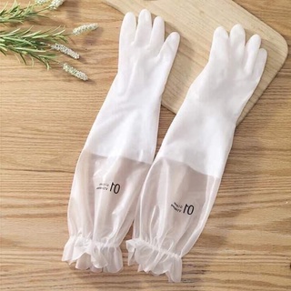 GĂNG TAY CAO SU DÀI Lót Nỉ - Bao Tay Rửa Bát, Giặt Quần Áo Loại Dài Bo Chun - Siêu dai, Cảm giác thật