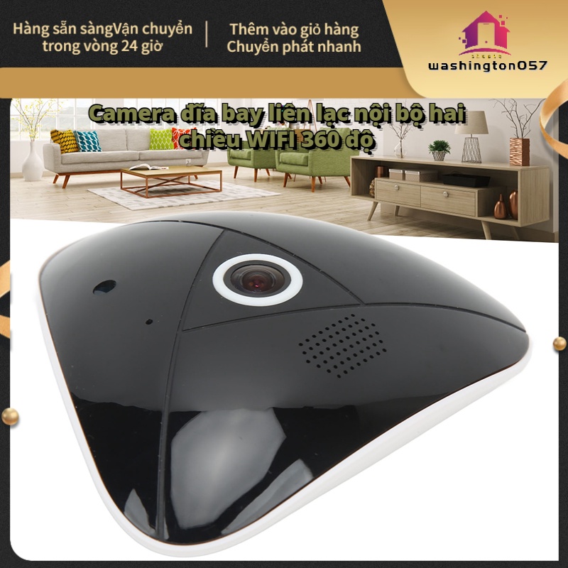 Có thể bán buôn Camera an ninh 1080P Truyền thời gian thực 3MP thông minh không dây giám sát ống kính mắt cá EU Cắm AC100‑240V Washington057 Hàng giao ngay