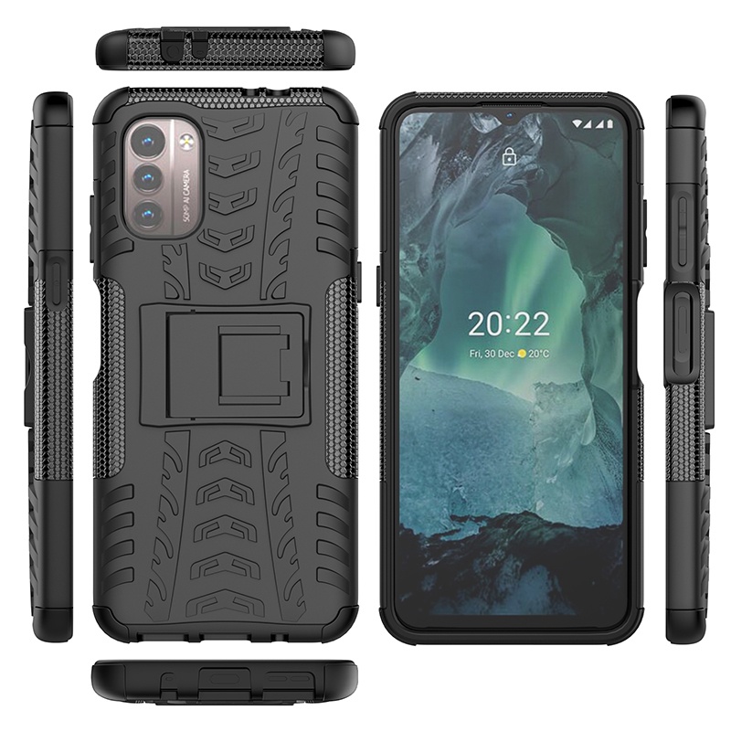 Dành Cho Nokia G21 G11 Ốp Lưng Hybrid Armor Chống Sốc Chân Đế Vỏ Điện Thoại Bảo Vệ