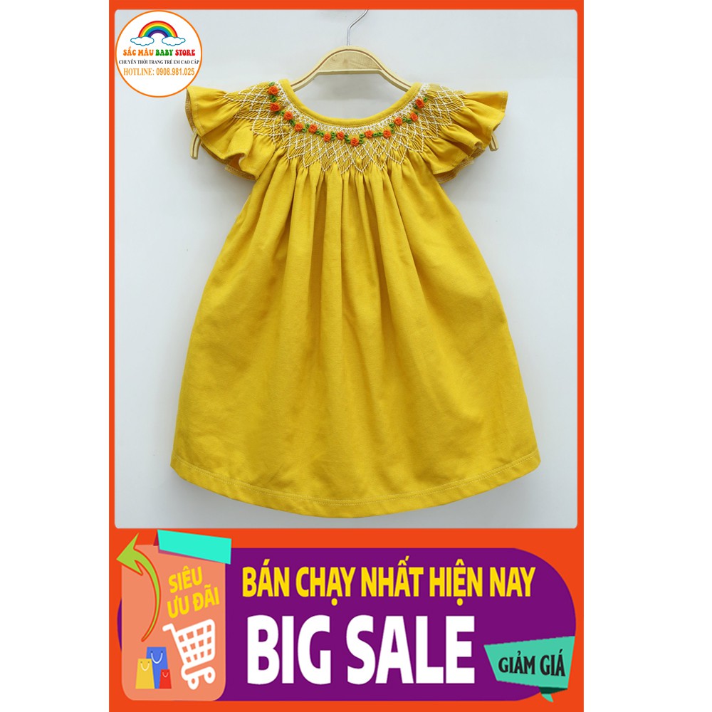ĐẦM SMOCK ĐÔI MẸ VÀ BÉ CÁNH TIÊN VÀNG