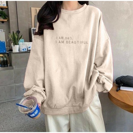 Đầm Sweater oversize thời trang hàn quốc 2021 I am Bad I am