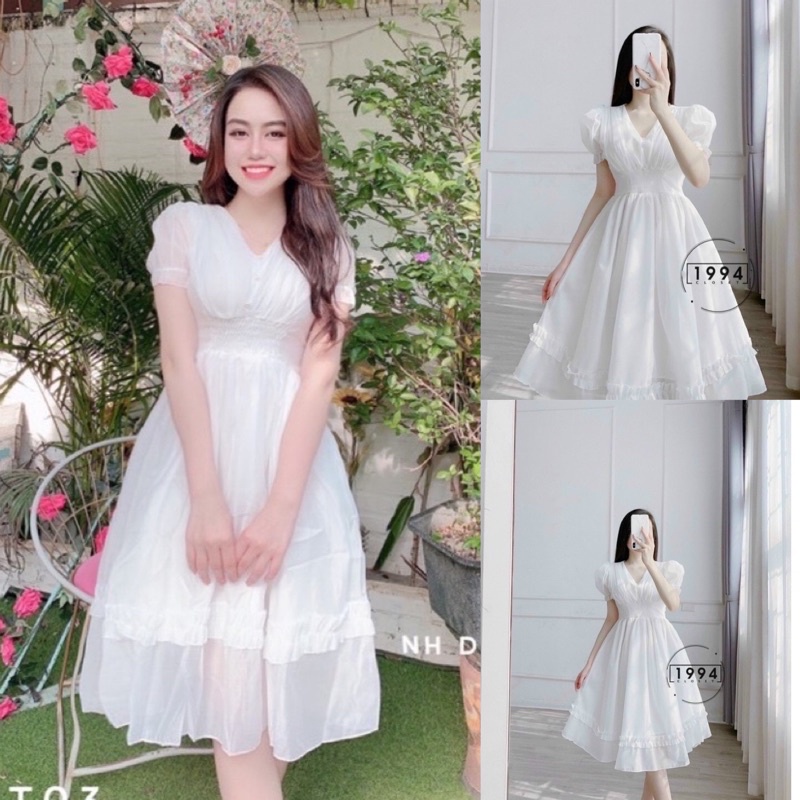 Váy Trắng Thiết Kế , Váy Trắng Tiểu Thư, Công Chúa, Váy Dự Tiệc,Đám Cưới, Kỷ Yếu