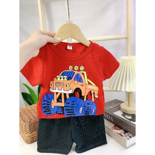 Bộ bé trai hình ô tô 8-18kg