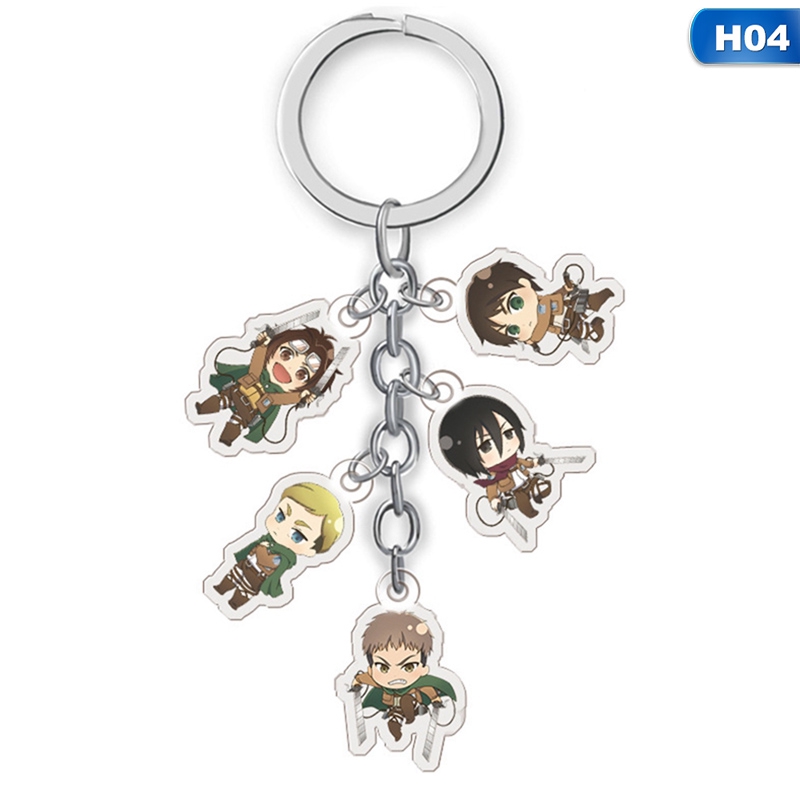 Móc chìa khóa bằng hợp kim thiết kế phong cách hoạt hình Attack on Titan