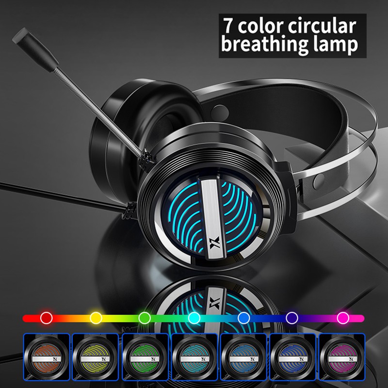 Tai Nghe Gaming Chụp tai máy tính bàn Chơi Game tai ngje nam thủ Có Mic 2 jack cắm Dành Cho Điện Thoại Di Động có dây có micro LED Gameming tai mghe / Pc / Ps4/laptop Gamming Headphone Headset hedphone