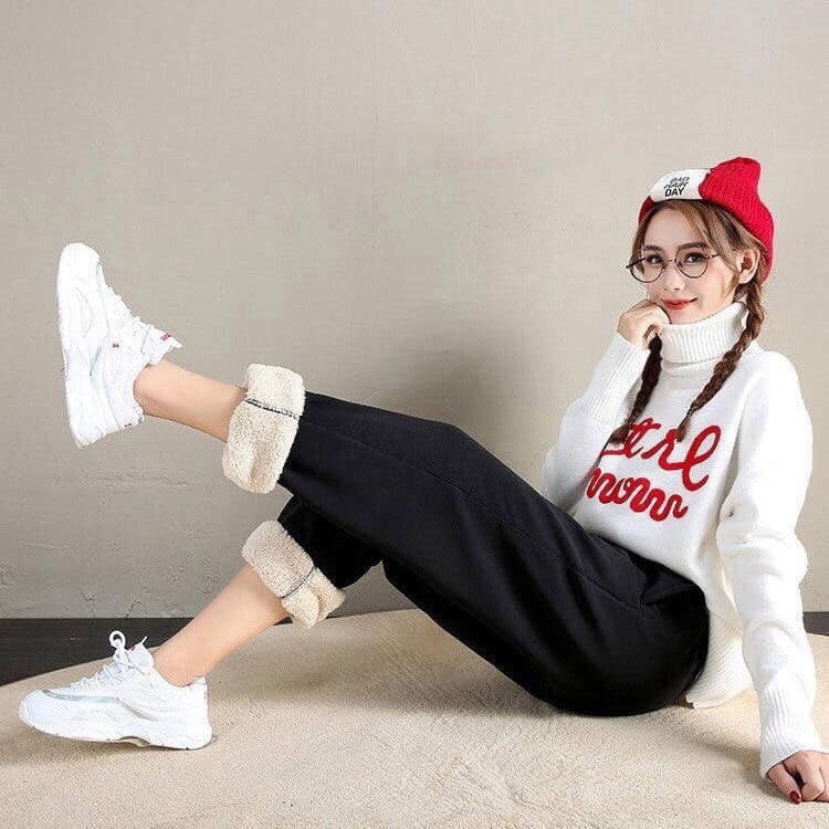 (shipnhanh) Quần legging nữ Jogger Lót Lông Cừu Siêu Ấm Cho Nữ | BigBuy360 - bigbuy360.vn