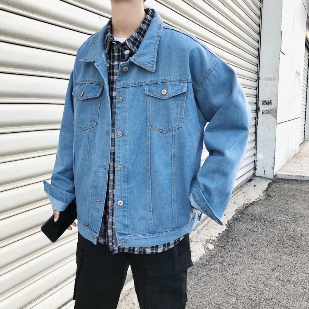 Áo Khoác Jean Nam Nữ Áo Jean Khoác Bò Phong Cách Trẻ Trung Xanh Đen Unisex - GUTADI