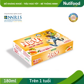 [Date mới] Sữa Nuvi ⚡NutiFood⚡ NuVi Sữa Lắc Trái Cây Hương Cam - Thùng 48 hộp x 180ml