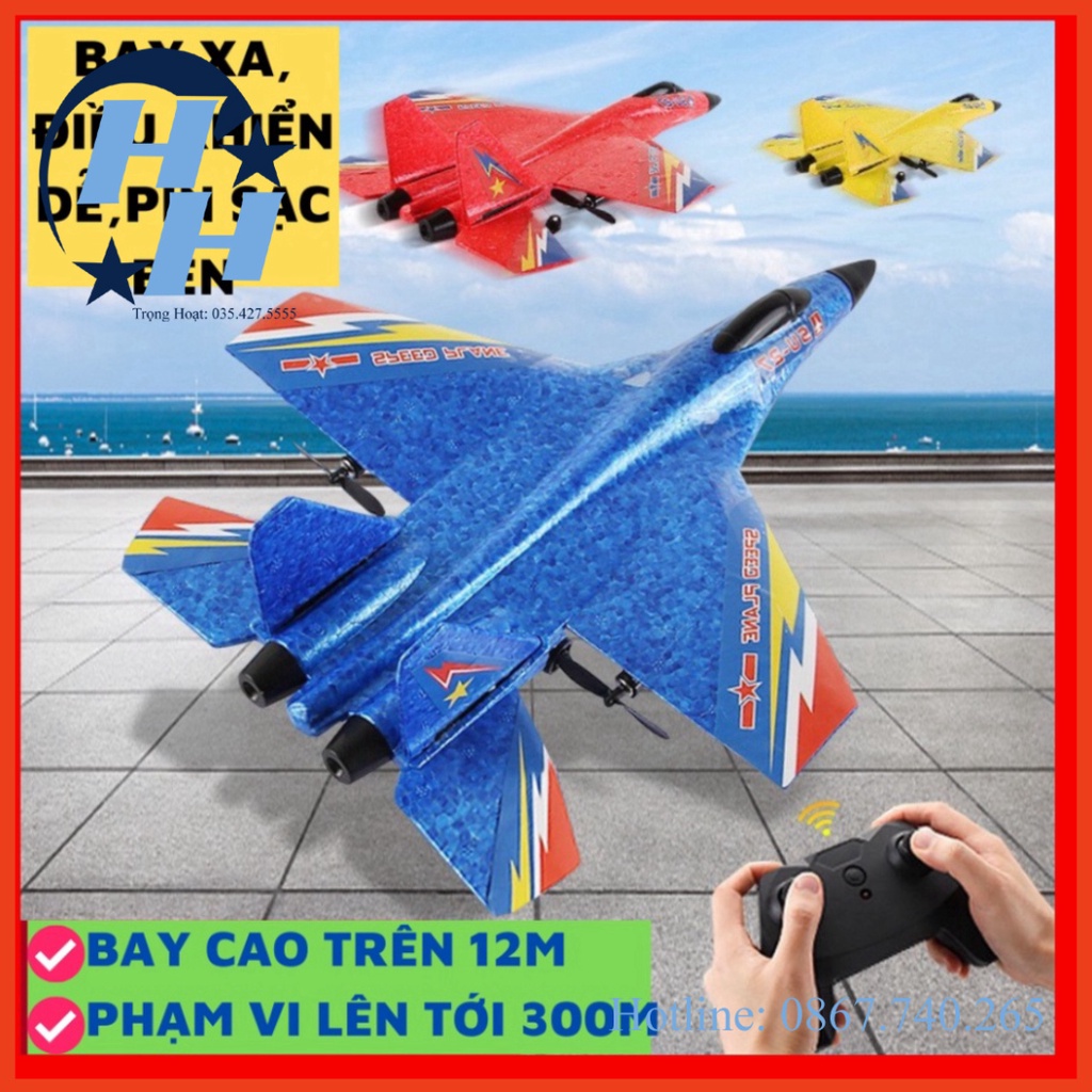 Đồ chơi Mô hình Máy bay điều khiển từ xa SU-27, Chất liệu xốp định hình EPP siêu bền, kháng nước, chống va đập