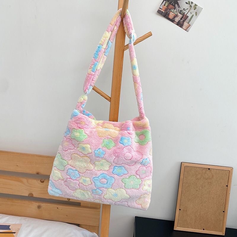 Túi đeo chéo hoa daisy bằng bông đáng yêu (có sẵn)