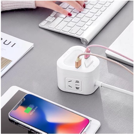 [Mẫu mới] Ổ cắm điện đa năng có 3 cổng USB,3 phích cắm cao cấp